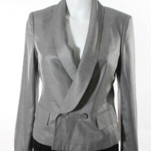 BCBGMaxazria Runway Grey V-Neck Shawl Collar Blazer
